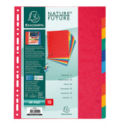 Kartonregister 2410E, 10-teilig blanko, A4+, 225 g/m², farbige Taben, 10-teilig