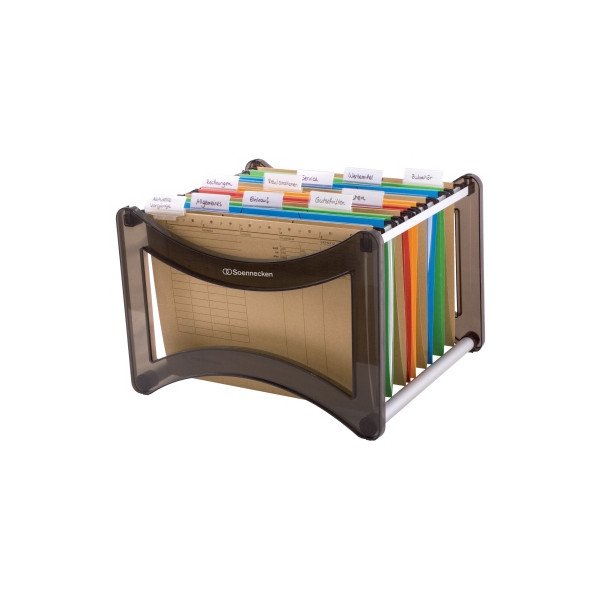 Soennecken Hängemappenkorb 2052 schwarz/transparent bis 35 Mappen leer stapelbar 4003630138309 Soennecken