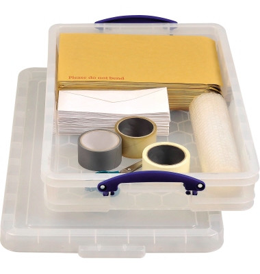 Aufbewahrungsbox 20C, 20 Liter, mit Deckel, au&szlig;en 710x440x120mm, Polypropylen (PP) transparent