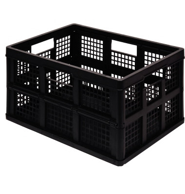 Klappbox 45FBK, 45 Liter, außen 570x390x280mm, Polypropylen schwarz Klappbox 45FBK, 45 Liter, außen 570x390x280mm, Polypropylen schwarz