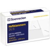 Heftklammern 26/6, 3147, Stahldraht verzinkt, Heftleistung 30 Blatt max.