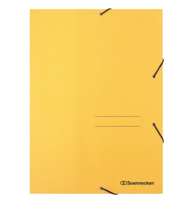 Eckspannmappe 1471, A4 gelb Karton 390g, mit 3 Einschlagklappen