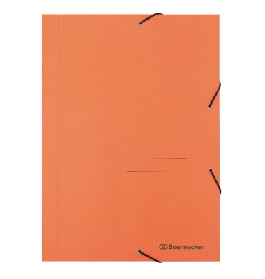 Eckspannmappe 1475, A4 orange Karton 390g, f&uuml;r ca. 250 Blatt, mit 3 Einschlagklappen