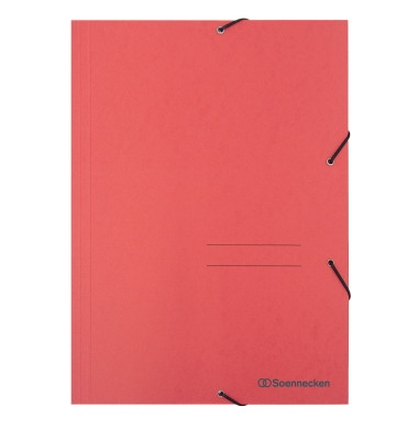 Eckspannmappe 1472, A4 rot Karton 390g, mit 3 Einschlagklappen