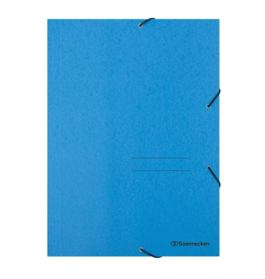 Eckspannmappe 1473, A4 blau Karton 390g, mit 3 Einschlagklappen