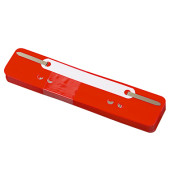 Heftstreifen kurz 3170, 34x150mm, Kunststoff mit Kunststoffdeckleiste, rot