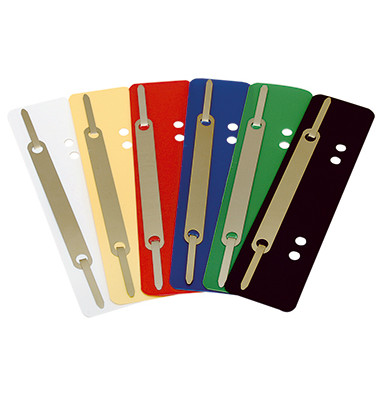 Heftstreifen kurz 3191, 3,4x15cm (BxL), Kunststoff mit Metalldeckleiste, wei&szlig;