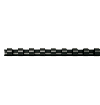 Plastikbinderücken 5348902 schwarz US-Teilung 21 Ringe auf A4 28mm