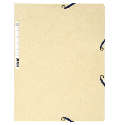 Eckspannmappe 55532E, A4 elfenbein Karton 400g, mit 3 Einschlagklappen