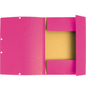 Eckspannmappe 55520E, A4 fuchsia Karton 400g, mit 3 Einschlagklappen
