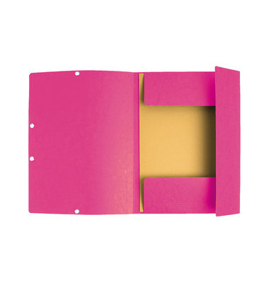 Eckspannmappe 55520E, A4 fuchsia Karton 400g, mit 3 Einschlagklappen