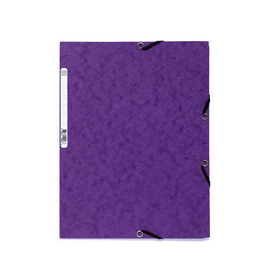 Eckspannmappe 55508E, A4 violett Karton 400g, mit 3 Einschlagklappen