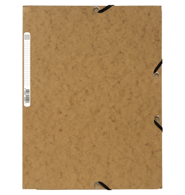 Eckspannmappe 55524E, A4 tabak Karton 400g, mit 3 Einschlagklappen