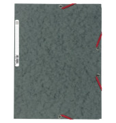 Eckspannmappe 55511E, A4 grau Karton 400g, mit 3 Einschlagklappen