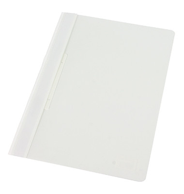 Schnellhefter 1420, A4, weiß, Polyvinylchlorid (PVC), Vorderdeckel transparent