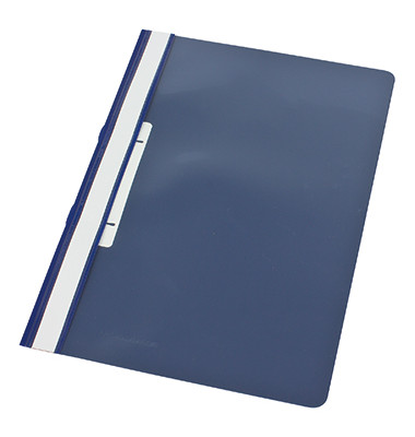 Schnellhefter PVC-Kunststoff-Schnellhefter-Serie 1422, A4, dunkelblau, Polyvinylchlorid (PVC), 80g, Vorderdeckel transparent