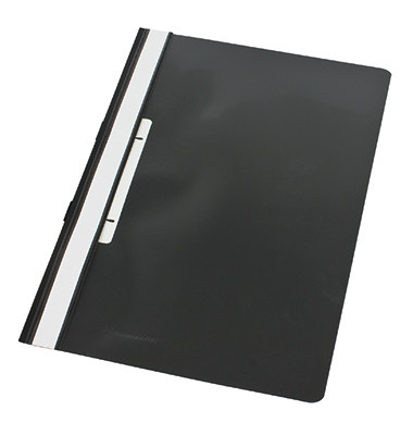 Schnellhefter 1424 A4 schwarz PVC Kunststoff kaufmännische Heftung mit Abheftlochung bis 150 Blatt