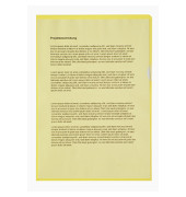 Sichthüllen 1512, A4, gelb, transparent, genarbt, 0,12mm, oben & rechts offen, PP