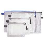 Reißverschlusstasche PVC transparent 0,3mm A4 blau/transparent