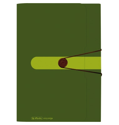 F&auml;chermappe easy orga to go green 11411253 A4 mit 12 F&auml;chern 12-teilig blanko Kunststoff dunkelgr&uuml;n