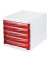 Schubladenbox  the wave H61294-20 weiß/rot-transparent 5 Schubladen geschlossen