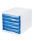Schubladenbox  the wave H61294-30 weiß/blau-transparent 5 Schubladen geschlossen