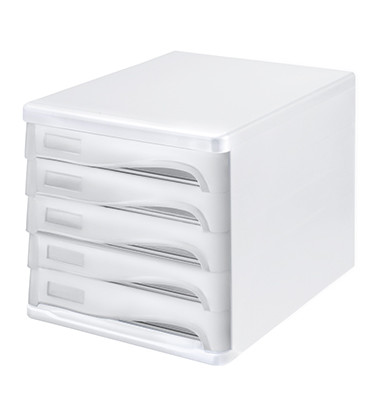 Schubladenbox  the wave H61294-82 wei&szlig;/lichtgrau 5 Schubladen geschlossen