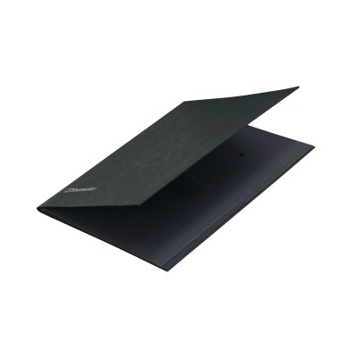 Unterschriftenmappe Slim 1495, A4 10 F&auml;cher Karton schwarz + schwarz