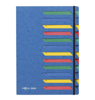 Ordnungsmappe Deskorganizer Classic 24141-02, 1-12, blau, A4, 12 F&auml;cher