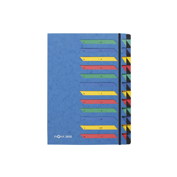 4013951008571 - Pagna - Ordnungsmappe Deskorganizer Classic din A4 Pressspan Farbe blau Farbe des Fächerblocks mehrfarbig 24 Fächer