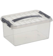 Aufbewahrungsbox Q-line H6160102, 6 Liter mit Deckel, für A5, außen 300x200x140mm, Kunststoff transparent