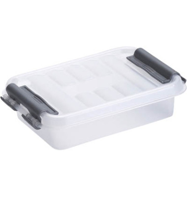 Aufbewahrungsbox Q-line H6162002, 0,2 Liter mit Deckel, für A8, außen 113x78x29mm, Kunststoff transparent