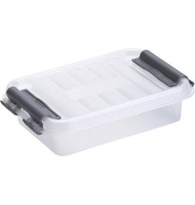 Aufbewahrungsbox Q-line H6162002, 0,2 Liter mit Deckel, für A8, außen 113x78x29mm, Kunststoff transparent Aufbewahrungsbox Q-line H6162002, 0,2 Liter mit Deckel, für A8, außen 113x78x29mm, Kunststoff transparent