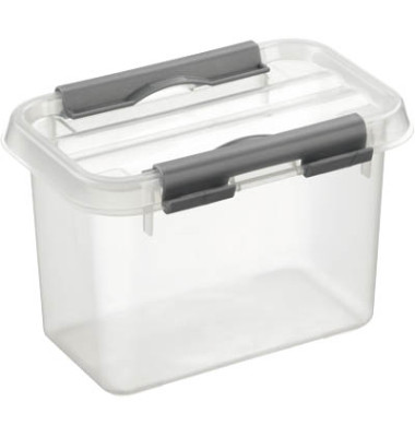 Aufbewahrungsbox Q-line H6162202, 0,8 Liter mit Deckel, für A7, außen 150x100x103mm, Kunststoff transparent