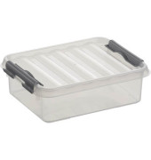 Aufbewahrungsbox Q-line H6162302, 1 Liter mit Deckel, für A6, außen 200x150x60mm, Kunststoff transparent