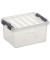 Aufbewahrungsbox Q-line H6162402, 2 Liter mit Deckel, für A6, außen 200x150x100mm, Kunststoff transparent