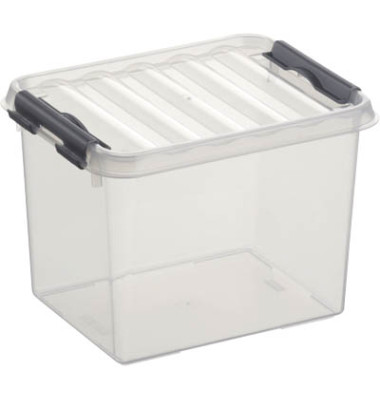 Aufbewahrungsbox Q-line H6162502, 3 Liter mit Deckel, für A6, außen 200x150x140mm, Kunststoff transparent