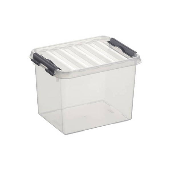 8711112781009 - helit the q-line Aufbewahrungsbox mit Deckel transparent Lebensmittelechte stapelbare Kunststoffbox mit Klickverschluss 1 Box 3 Liter