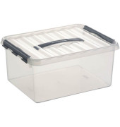 Aufbewahrungsbox Q-line H6162602, 15 Liter mit Deckel, für A4, außen 400x300x180mm, Kunststoff transparent