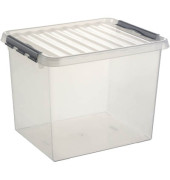 Aufbewahrungsbox Q-Line H6162702, 52 Liter, mit Deckel, au&szlig;en 500x400x380mm, Kunststoff transparent