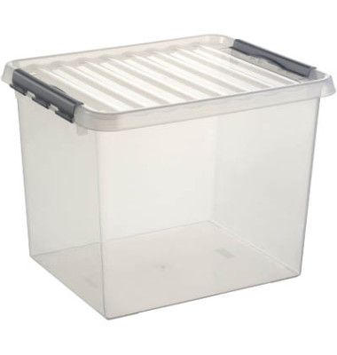 Aufbewahrungsbox Q-line H6162702, 52 Liter mit Deckel, für A3, außen 500x400x380mm, Kunststoff transparent