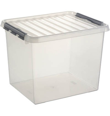 Aufbewahrungsbox Q-line H6162702, 52 Liter mit Deckel, für A3, außen 500x400x380mm, Kunststoff transparent Aufbewahrungsbox Q-line H6162702, 52 Liter mit Deckel, für A3, außen 500x400x380mm, Kunststoff transparent