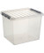 Aufbewahrungsbox Q-Line H6162702, 52 Liter, mit Deckel, au&szlig;en 500x400x380mm, Kunststoff transparent