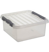 Aufbewahrungsbox Q-Line H6162802, 18 Liter, mit Deckel, au&szlig;en 400x400x180mm, Kunststoff transparent