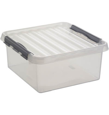 Aufbewahrungsbox Q-line H6162802, 18 Liter mit Deckel, für A4, außen 400x400x180mm, Kunststoff transparent Aufbewahrungsbox Q-line H6162802, 18 Liter mit Deckel, für A4, außen 400x400x180mm, Kunststoff transparent