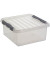 Aufbewahrungsbox Q-line H6162802, 18 Liter mit Deckel, für A4, außen 400x400x180mm, Kunststoff transparent