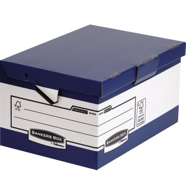Archivbox System ERGO-Stor Maxi 0048901, A4, blau/wei&szlig;, innen 54,5x37,8x29,3cm (TxBxH), Recyclingkarton