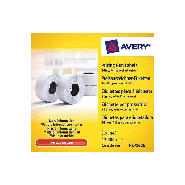5014702023347 - PLP1626 - Preisschildetiketten - Papier - permanent adhesive - wei - 26 x 16 mm 12000 Etikett(en) (10 Rolle(n) x 1200) (PLP1626) - Avery