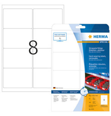 Folienetikett 4575 99,1x67mm weiß