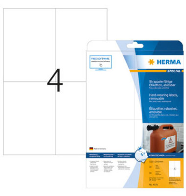 Folienetikett 4576 105x148mm weiß